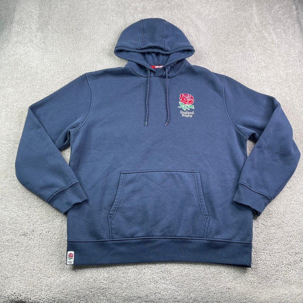 England Rugby 1871 Hoodie Mens 3XL XXXL Navy Blue Pullover Rose Crest Logo RFU